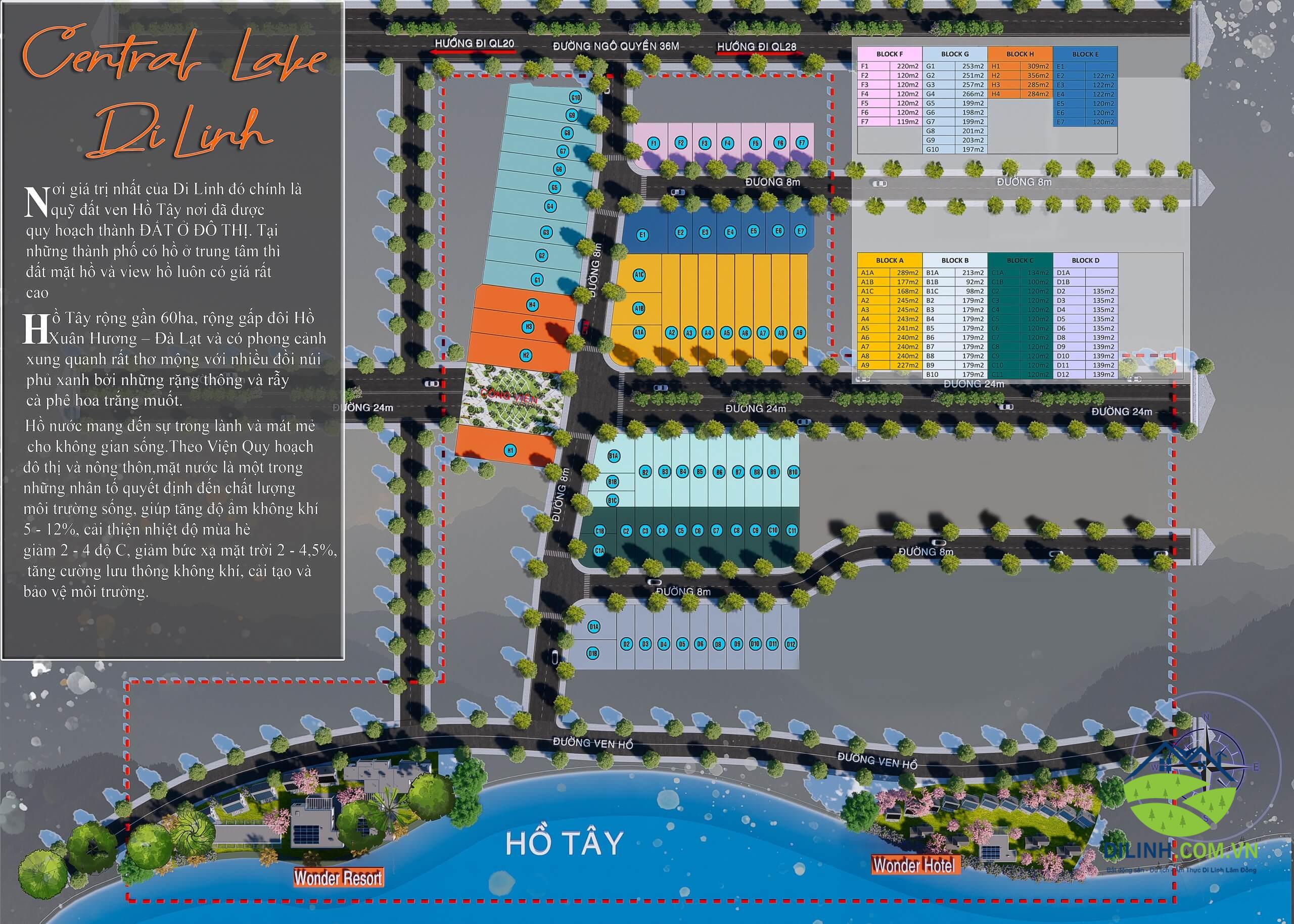 ban dat nen nghi duong ho tay di linh central lakeview ho tay