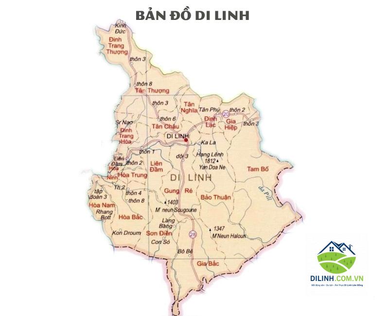 ban do di linh lam dong