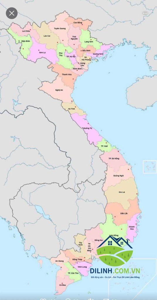 ban do sat nhap cac tinh thanh viet nam 2025